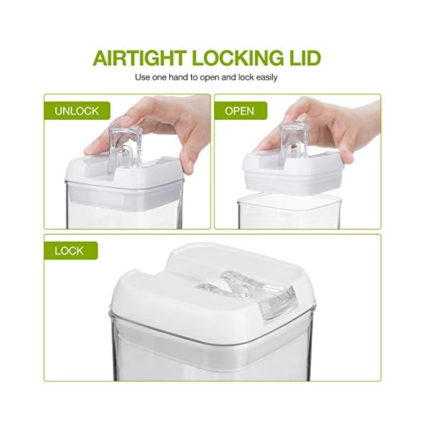 SAWAKE-Airtight-Food-Storage-Containers-with-LidsSet-of-6-Kitchen-Pantry-Cereal-Storage-Containers-Plastic-BPA-Free-Ideal-for-Flour-Rice-CandySnacks-10-Labels-Reusable-Marker SAWAKE Airtight Food Storage Containers with Lids(Set of 6), Kitchen & Pantry Cereal Storage Containers, Plastic BPA Free Ideal for Flour, Rice, Candy,Snacks -10 Labels Reusable & Marker