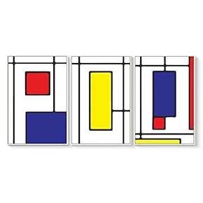 3 Piece Framed Canvas Wall Art for Living Room, Bedroom Cubic Abstract Art II Canvas Prints for Home Decoration Ready to Hang - 16"x24"x3 Panels