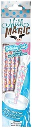 Milk Magic Milk Flavoring Magic Straws Assorted Flavors (Birthday Cake, 10 Count)
