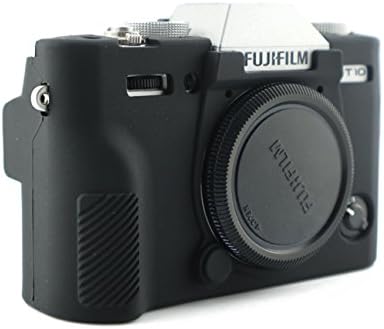 VIXFANNY Flexible Silicone Case Camera Body Protective Cover Skin for Fujifilm XT10 Digital Camera + MicroFiber Cloth - Black