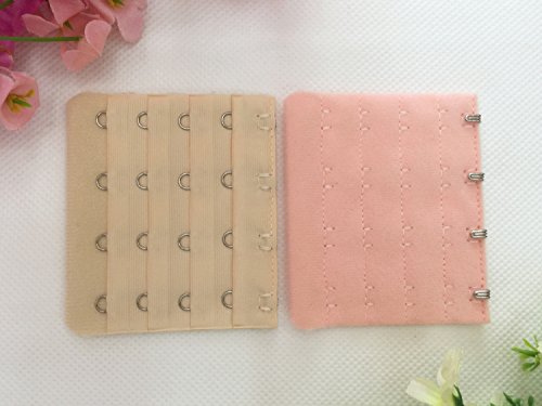 Ewandastore 16 pcs Assorted Colors Women 4-Hook 4 Rows Spacing Bra Extender Strap