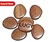 zisure Wooden Pet Id Tags Custom Dog Tags Cat Tags Personalized Text Engraved Durable Hardness Tigerwood Collar Pendant Phone Charms Key Tags Silence with Genuine Leather Cord (Shell Shape)