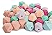 Wooden Faceted Geometric Hexagon Beads 20mm, 40pcs, Pastel Colors for Jewelry Making, DIY and Arts and Crafts Projects
