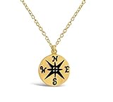 Compass Necklace - Direction of Life & Id Be Lost Without You (RV2) (Gold Tone)