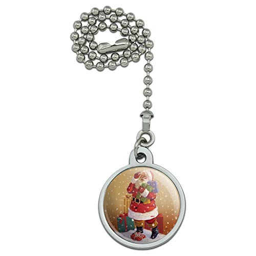 GRAPHICS & MORE Christmas Holiday Santa Delivering Presents Holly Ceiling Fan and Light Pull Chain