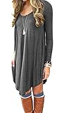 DEARCASE Women's Long Sleeve Casual Loose T-Shirt Dress Grey XL