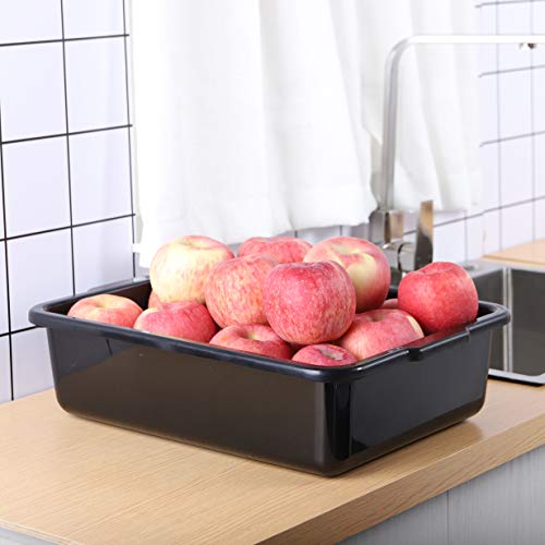 Commercial Black White Plastic Bus Tubs Box/Tote Box, 13 Liter Plastic