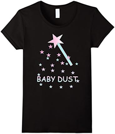 Women's Lucky TTC kawaii infertility IVF fairy baby dust T shirt  XL Black