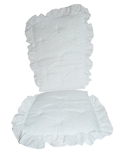 Baby Doll Bedding Carnation Eyelet Adult Rocking Chair Cushion Pad Set, White - Thumbnail 3