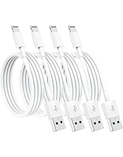 4 Pack [Apple MFi Certified] Apple Charging Cables 6ft, iPhone Chargers Lightning Cable 6 Foot, Fast iPhone Charging Cord for iPhone 12/11/11Pro/11Max/ X/XS/XR/XS Max/8/7, ipad(White)