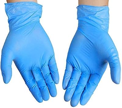 Fusion Vibes Blue Vinyl Gloves Latex Free Powder Free Large 100 Count
