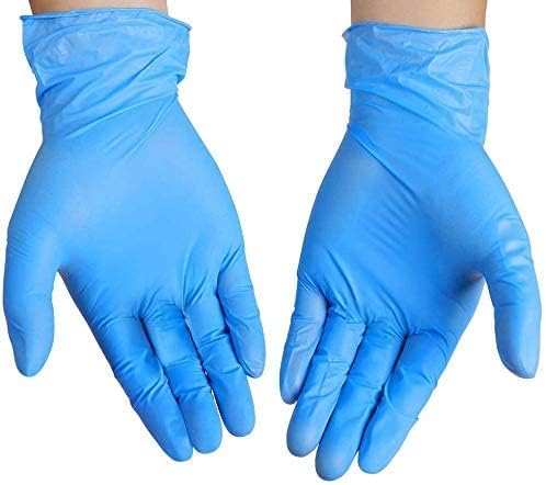 Fusion Vibes Blue Vinyl Gloves Latex Free Powder Free Large 100 Count