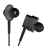 OUCOMI In-Ear Wired Headphones, Dual Dynamic Drivers Stereo Earphones Black