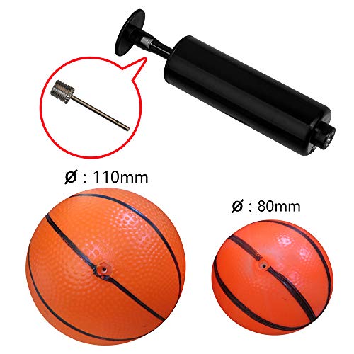 WEY&FLY Plastic Basketball Set Hoop Game Toy, Kids Junior Basketball Play Set for Kid Education and Basketball Lovers, with Two Balls and PumpÂ 