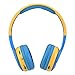Contixo KB-2600 Kid Safe 85dB Over The Ear Foldable Wireless Bluetooth Headphone with Volume Limiter, Built-in Micro Phone, Micro SD Card Music Player, FM Stereo Radio, Blue/Yellow