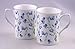 Pair (2) Fine English Bone China Mugs - Harebell (Bluebell) Chintz - England
