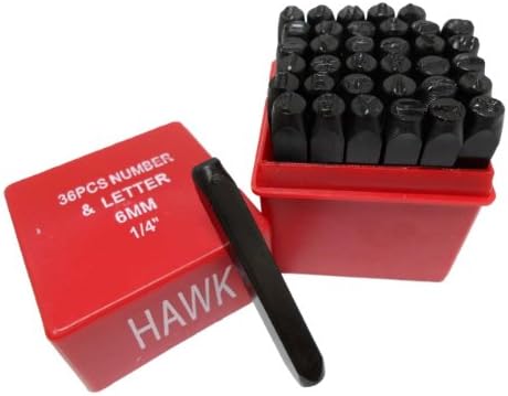 BENCH WIZARD 36 Piece 6MM Letter & Number Punch Set | Hardened Carbon Steel | 64mm Length | Perfect for Jewelers & Labeling | Storage Case Included