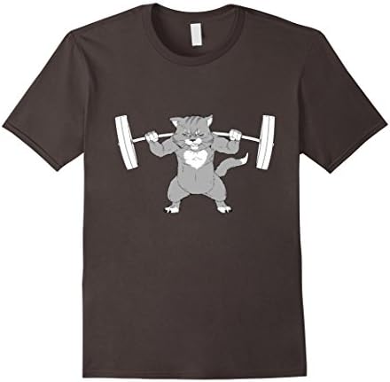 Mens Cat Squat Powerlifting T-Shirt Remmy 3XL Asphalt