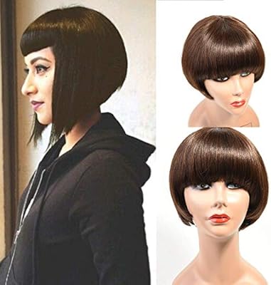 Cheap Human Hair Bob Wigs Colored Pixie Cut Wigs Human Hair For