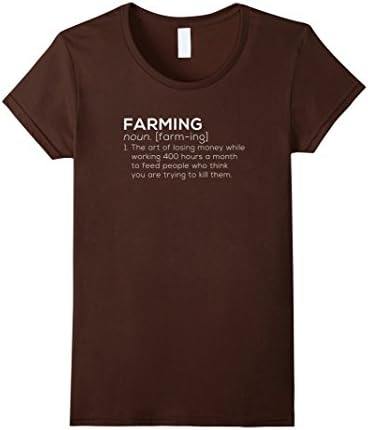 Women's Farming Definition Funny Meaning Shirt Gift For Farmers Large Brown