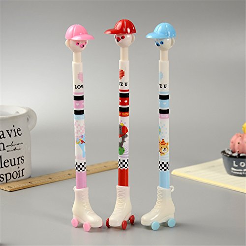 Cute Kawaii little Skating child shape Kawaii Random Color Shipping Ball point Pens For students school supplies (6)
