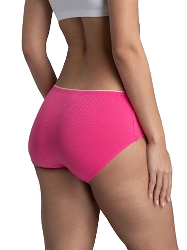 FRUIT OF THE LOOM WOMENS BREATHABLE UNDERWEAR, MOISTURE WICKING KEEPS YOU COOL & COMFORTABLE, AVAILABLE IN PLUS SIZE BRIEFS, MICRO MESH – LOW RISE BRIEF – 6 PACK – COLORS MAY VARY, 8 US