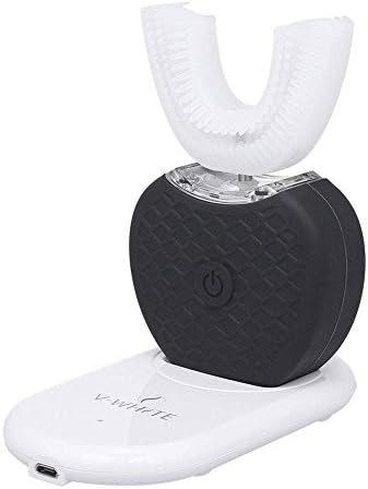 Electric Whitening Toothbrush,Full-automatic Variable-frequency 360 ° Ultrasonic U Type Mouth Cleaner Wireless Charging Dock Teeth Cold Light Device