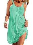 Comfort Beach Sundress Cotton Casual Dresses Beach Cover up Teal, X-Large