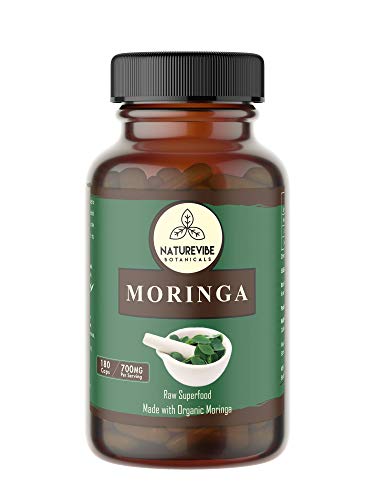 180 Capsules Organic Moringa Oleifera, Ultra-Premium -100% Organic Moringa Leaf Powder, 700mg Per Serving | Veg Capsules | Gluten Free | Antioxidant Supplement | Weight Loss and Anti-Aging