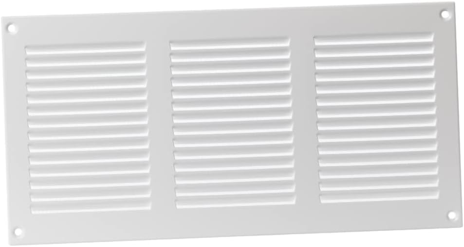 Europlast 300x150mm White Metal Air Vent Grille with Insect Mesh