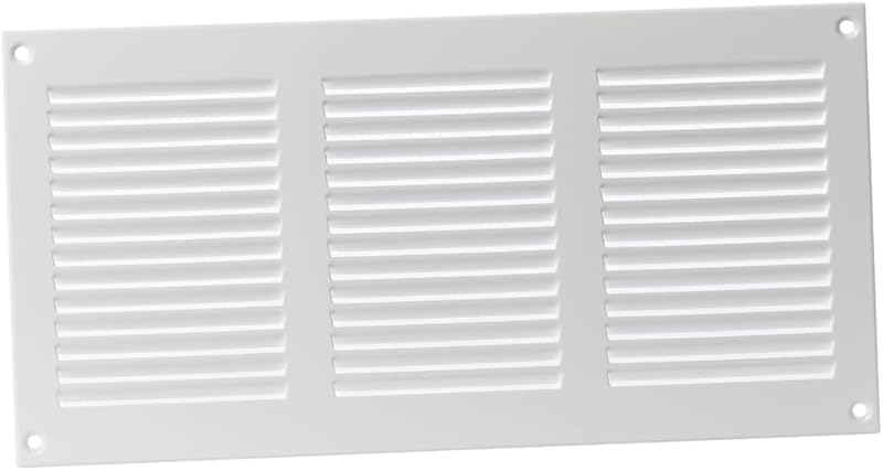 Europlast 300x150mm White Metal Air Vent Grille with Insect Mesh