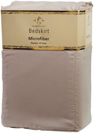 Clara Clark Supreme 1500 Collection Solid Bed Skirt Dust Ruffle Full (Double) Size Beige Cream