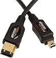 AmazonBasics IEEE 1394 4-Pin to 6-Pin FireWire Cable - 6 feet (1.8 Meters)