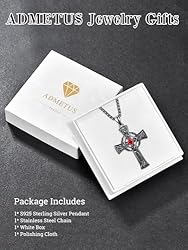 ADMETUS Black Celtic Cross Necklace Sterling Silver