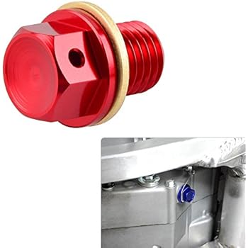 NICECNC 12mm P1.5 Red Magnetic Oil Drain Plug Bolt for 848/EVO/1098 R/S/1198 R/S All Monster 696/796/ABS 2010-821/1100/EVO/1200 2010- Diavel 2011- Hyperstrada 2014-