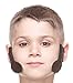 Mustaches Fake Sideburns, Self Adhesive, Novelty, Small False Mutton Chops, Facial Hair, Costume Accessory for Kids, Black Lustrous Color