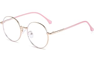 Fantiace Blue Light Blocking Glasses Vintage Round Metal Optical Eyewear Kids Eyeglasses Frame For Boys Girls