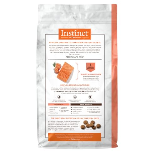 INSTINCT LIMITED INGREDIENT DIET, NATURAL DRY DOG FOOD, GRAIN FREE RECIPE – REAL SALMON, 4 LB. BAG