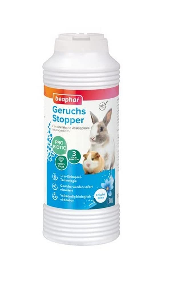 BEAPHAR - Odour stopper for rodent homes - pH neutral, biodegradable - binds ammonia, extends the shelf life of the litter - lasts for up to 4 months - 600 g
