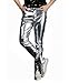 CIC Collection Men 's Metallic Shiny Jeans Silver Disco Pants,Silver,US 32 Tag size XL