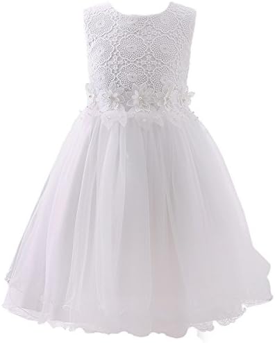 Abaosisters Flower Girl Dress Lace Crochet Bow Sash Party Wear 6-13 Year Old