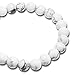 White Howlite Beads, maxin Bling Jewelry 8MM Crystal Elastic Stretch Loose Beaded Bracelet--Unisex