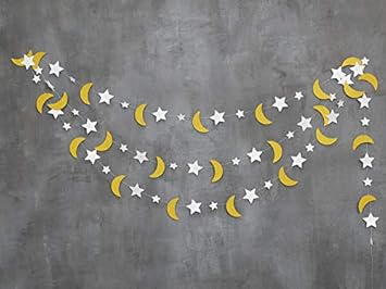 Moon And Stars Garland Star And Moon Decorations Moon And Star