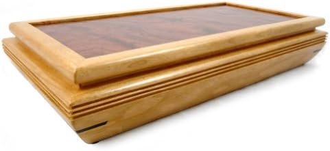 Low-Profile Handmade Natural Cherry &amp; Bubinga Wood Jewelry Box