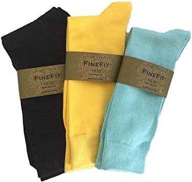 FINEFIT Men's Single Solid Colored Cotton Wedding Dress Socks
