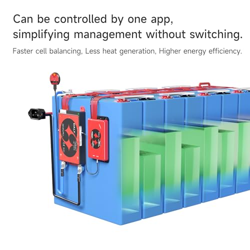 DALY BMS 12V 4S 200A Balance - 1A Active Cell Balancing BMS with Bluetooth Module for 12V LiFePO4 Batteries RV Campers Navigation Overlanding Home Power