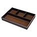 UnionBasic Flat 4-Slot Leather Desk Drawer Tray Stationery Sundries Gadget Organizer Storage Box Pen Pencil Holder Case Container (Brown)