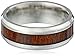Amazon Collection Men's Stainless Steel Wood Inlay Ring