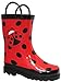 Puddle Play Kids Girls' Ladybug Printed Waterproof Easy-On Rubber Rain Boots (Toddler/Little Kids) 