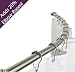 Brushed Nickel Curved Shower Curtain Rod / NO SAWING REQUIRED!